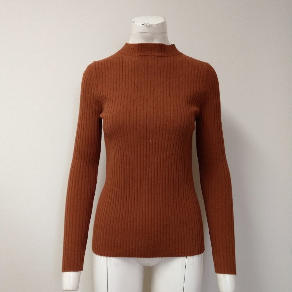 Brown Mock Neck Sweater Size S